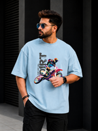 Stunt Rider Front Graphic Oversized Tee | Oversized T-Shirt Drop Shoulder Streetwear India Graphic Tee