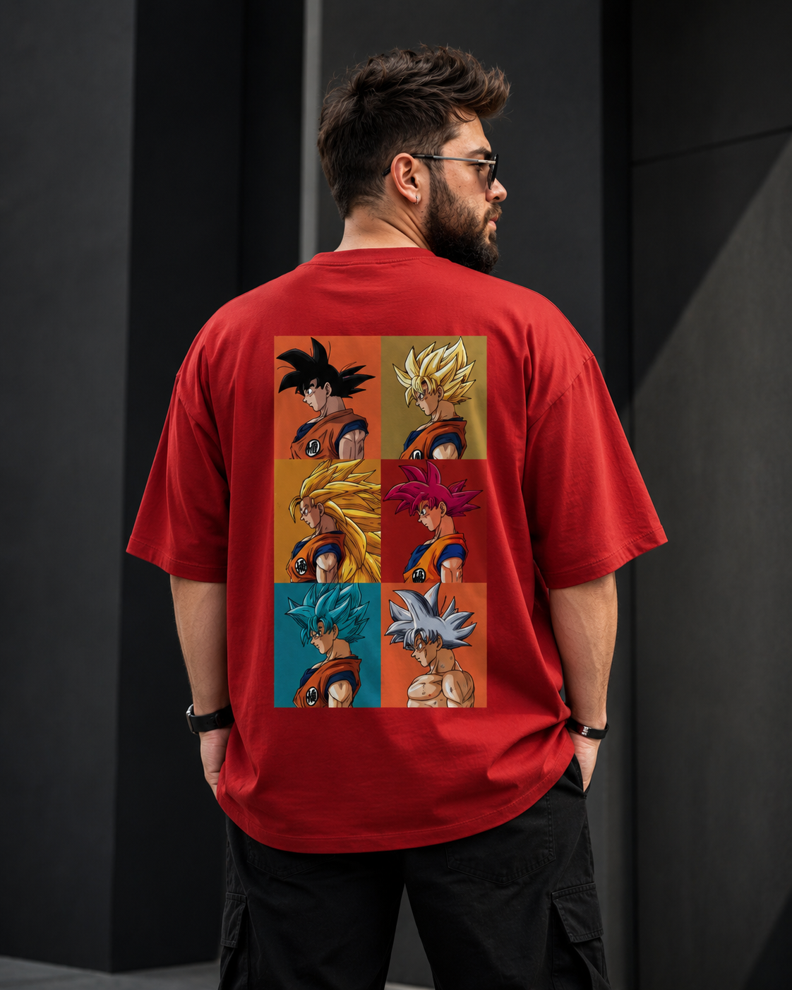 Dragon Ball Saiyan Evolution Oversized Tee | Oversized T-Shirt Drop Shoulder Streetwear India Graphic Tee