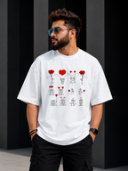 Heart Story Sketch Front Design Oversized Tee | Oversized T-Shirt Drop Shoulder Streetwear India Graphic Tee