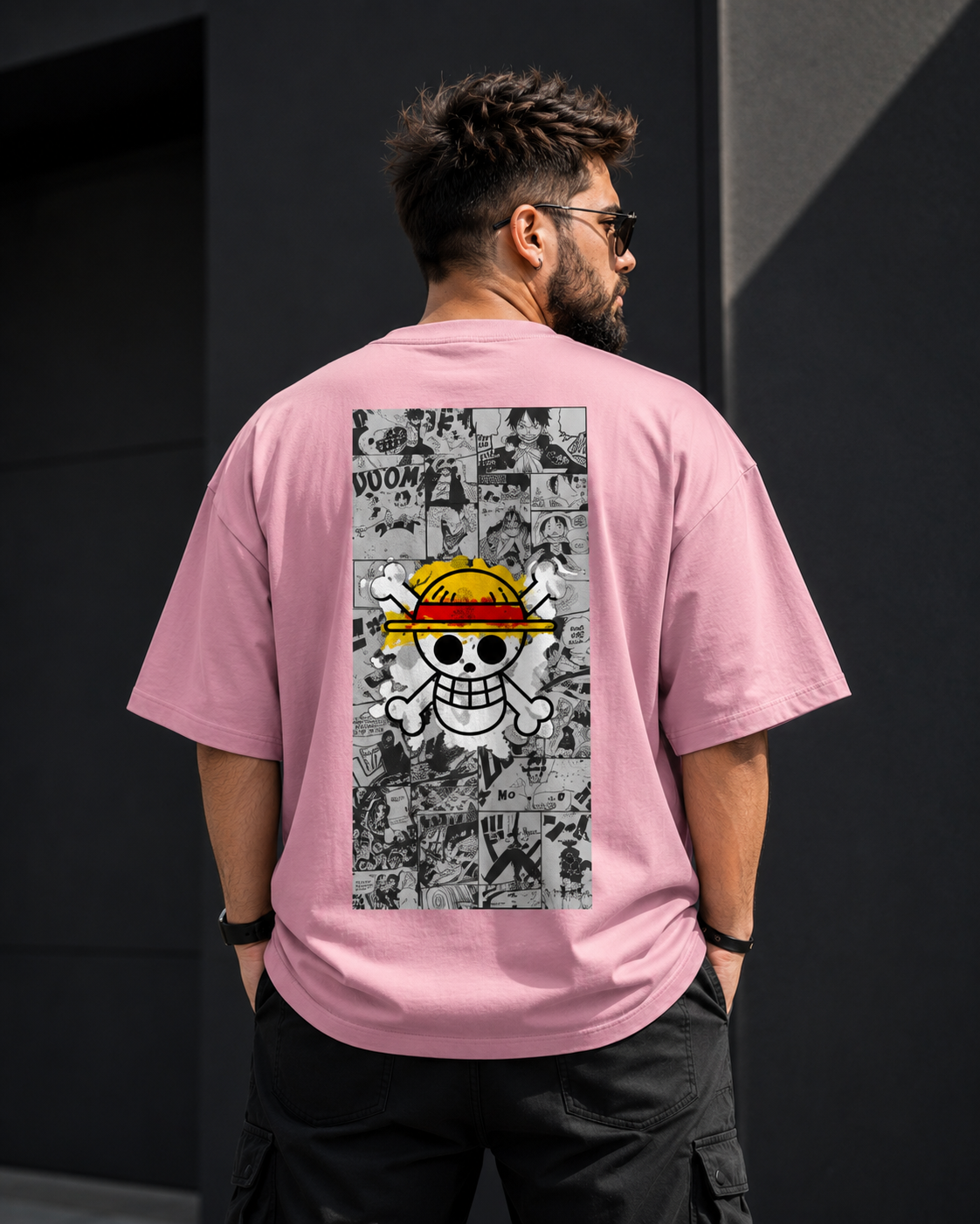 One Piece Straw Hat Legend Oversized Tee | Oversized T-Shirt Drop Shoulder Streetwear India Graphic Tee