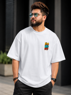 Legend Beard Front Badge Back Design Oversized Tee | Oversized T-Shirt Drop Shoulder Streetwear India Graphic Tee