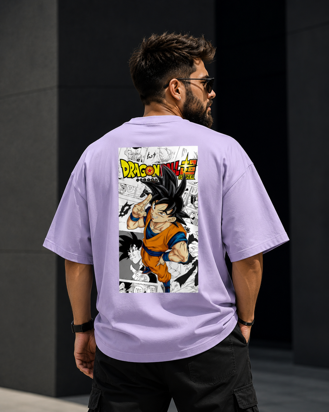Saiyan Warrior Anime Oversized Tee | Oversized T-Shirt Drop Shoulder Streetwear India Graphic Tee